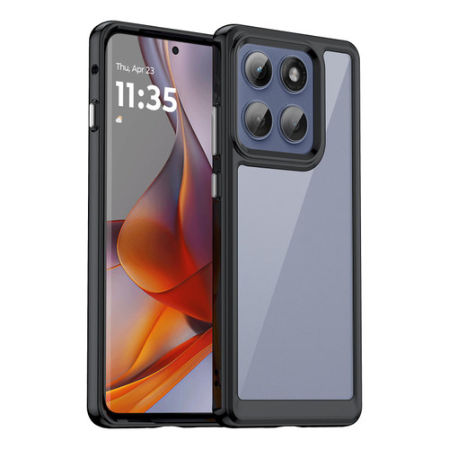 Motorola Edge 2025 Colorful Series Acrylic Hybrid TPU Phone Case - Black